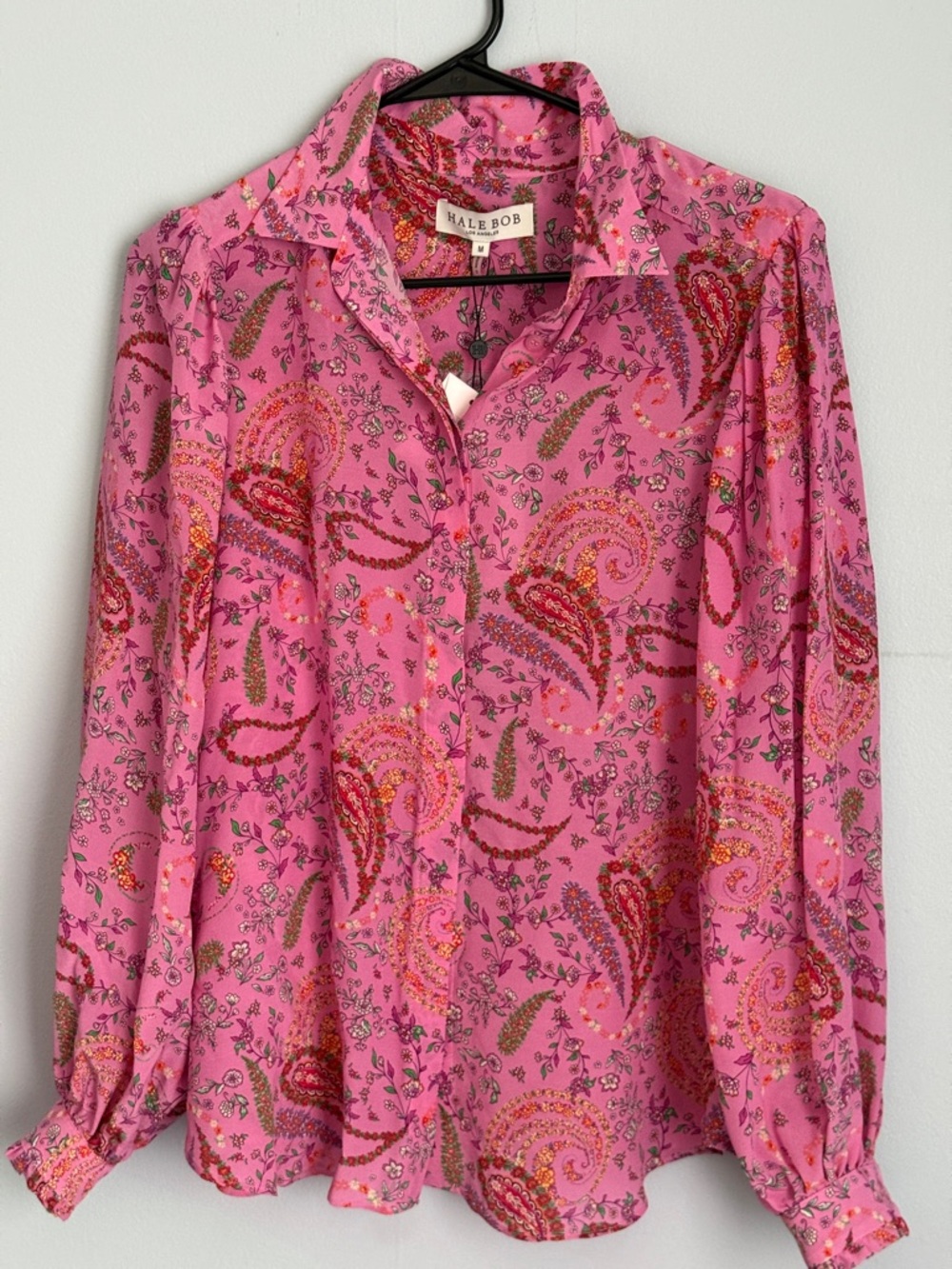 HALE BOB Pink Paisley Print Button-Down Blouse